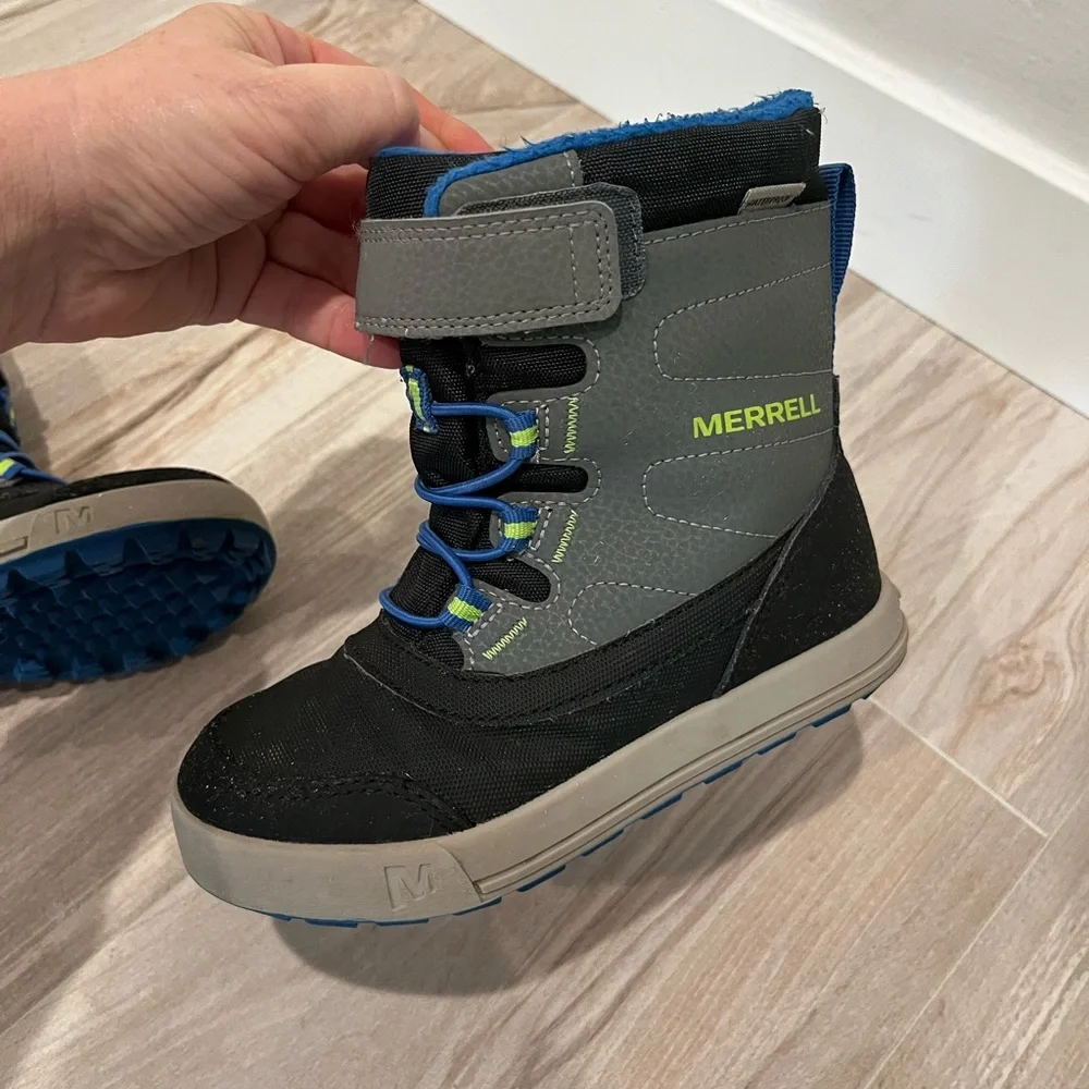 Merrell Toddler Black and Gray Winter Boots Size 11T - Picture 5 of 10